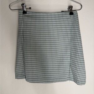 Green & White Checkered Mini Skirt S